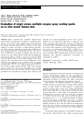 Cover page: Evaluation of single versus multiple cryogen spray cooling spurts on in vitro model human skin