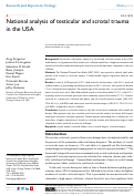 Cover page: National analysis of testicular and scrotal trauma in the USA