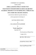 Cover page: Animal-Assisted Literacy Instruction for Students With Identified Learning Disabilities: Examining the Effects of Incorporating a Therapy Dog into Guided Oral Reading Sessions