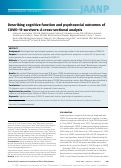 Cover page: Describing cognitive function and psychosocial outcomes of COVID-19 survivors: A cross-sectional analysis