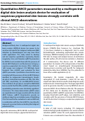 Cover page: Quantitative ABCD parameters measured by a multispectral digital skin lesion analysis device for evaluation of suspicious pigmented skin lesions strongly correlate with clinical ABCD observations