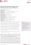 Cover page: ASM Journals Eliminate Impact Factor Information from Journal Websites