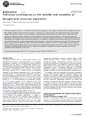 Cover page: Prefrontal contributions to the stability and variability of thought and conscious experience