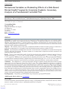 Cover page: Motivational Variables as Moderating Effects of a Web-Based Mental Health Program for University Students: Secondary Analysis of a Randomized Controlled Trial.