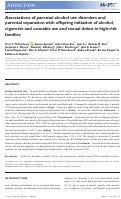 Cover page: Associations of parental alcohol use disorders and parental separation with offspring initiation of alcohol, cigarette and cannabis use and sexual debut in high‐risk families