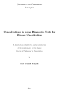 Cover page: Considerations in using Diagnostic Tests for Disease Classification