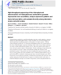 Cover page: High-throughput sequencing of the chloroplast and mitochondrion of Chlamydomonas reinhardtii to generate improved de novo assemblies, analyze expression patterns and transcript speciation, and evaluate diversity among laboratory strains and wild isolates.