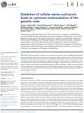 Cover page: Oxidation of cellular amino acid pools leads to cytotoxic mistranslation of the genetic code.