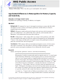 Cover page: Age-related differences in metacognition for memory capacity and selectivity