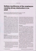 Cover page: Solitary myofibroma of the oropharynx causing airway obstruction in an adult.