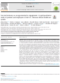 Cover page: Vaccine hesitancy as an opportunity for engagement: A rapid qualitative study of patients and employees in the U.S. Veterans Affairs healthcare system.