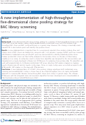 Cover page: A new implementation of high-throughput five-dimensional clone pooling strategy for BAC library screening