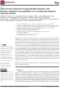 Cover page: Monoclonal Antibody Disrupts Biofilm Structure and Restores Antibiotic Susceptibility in an Orthopedic Implant Infection Model