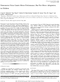 Cover page: Neuromotor Noise Limits Motor Performance, But Not Motor Adaptation, in Children