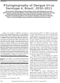 Cover page: Phylogeography of Dengue Virus Serotype 4, Brazil, 2010–2011 - Volume 18, Number 11—November 2012 - Emerging Infectious Diseases journal - CDC