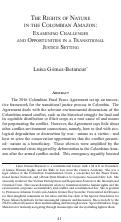 Cover page: The Rights of Nature in the Colombian Amazon: Examining Challenges and Opportunities in a Transitional Justice Setting