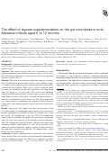 Cover page: The effect of legume supplementation on the gut microbiota in rural Malawian infants aged 6 to 12 months