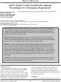 Cover page: Motor Vehicle Crash-Associated Eye Injuries  Presenting to U.S. Emergency Departments