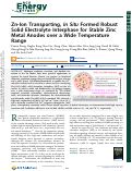 Cover page: Zn-Ion Transporting, In Situ Formed Robust Solid Electrolyte Interphase for Stable Zinc Metal Anodes over a Wide Temperature Range