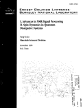 Cover page: I. Advances in NMR Signal Processing II. Spin Dynamics in Quantum Dissipative Systems