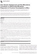 Cover page: Host Genetic Background and Gut Microbiota Contribute to Differential Metabolic Responses to Fructose Consumption in Mice