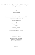 Cover page: Studies in Empirical Policy Evaluation: New Methods and Applications to the Energy Transition