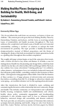 Cover page: Making Healthy Places: Designing and Building for Health, Well-Being, and Sustainability by Andrew L. Dannenberg, Howard Frumkin and Richard J. Jackson