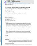 Cover page: Self‐regulation principles underlying risk perception and decision making within the context of genomic testing