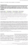 Cover page: Multiple micronutrient supplements versus iron‐folic acid supplements and maternal anemia outcomes: an iron dose analysis