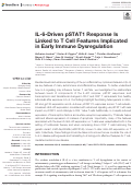 Cover page: IL-6-Driven pSTAT1 Response Is Linked to T Cell Features Implicated in Early Immune Dysregulation