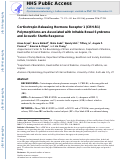 Cover page: Corticotropin-releasing hormone receptor 1 (CRH-R1) polymorphisms are associated with irritable bowel syndrome and acoustic startle response