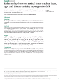 Cover page: Relationship between retinal inner nuclear layer, age, and disease activity in progressive MS