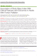 Cover page: Association of Body Mass Index With Clinical Features and Outcomes in Adults With Fontan Palliation