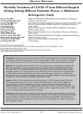 Cover page: Mortality Variations of COVID-19 from Different Hospital Settings During Different Pandemic Phases: A Multicenter Retrospective Study