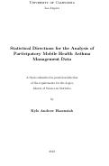 Cover page: Statistical Directions for the Analysis of Participatory Mobile Health Asthma Management Data