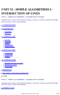 Cover page of Unit 32 - Simple Algorithms I - Intersection of Lines