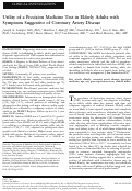 Cover page: Utility of a Precision Medicine Test in Elderly Adults with Symptoms Suggestive of Coronary Artery Disease