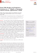 Cover page: Novel DNA Binding and Regulatory Activities for σ54 (RpoN) in Salmonella enterica Serovar Typhimurium 14028s