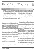 Cover page: Cohort Selection <i>In Utero</i> against Male Twins and Childhood Cancers: A Population-Based Register Study.