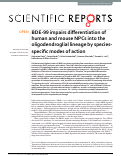 Cover page: BDE-99 impairs differentiation of human and mouse NPCs into the oligodendroglial lineage by species-specific modes of action