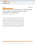 Cover page: Robust and accurate estimation of paralog-specific copy number for duplicated genes using whole-genome sequencing
