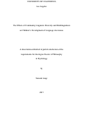 Cover page: The Effects of Community Linguistic Diversity and Multilingualism on Children’s Development of Language Awareness