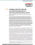 Cover page: A highly-selective chloride microelectrode based on a mercuracarborand anion carrier