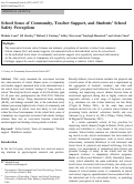 Cover page: School Sense of Community, Teacher Support, and Students' School Safety Perceptions.