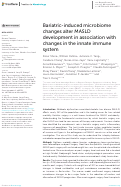 Cover page: Bariatric-induced microbiome changes alter MASLD development in association with changes in the innate immune system