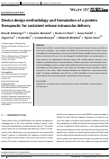 Cover page: Device design methodology and formulation of a protein therapeutic for sustained release intraocular delivery