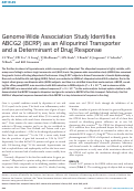 Cover page: Genome‐wide association study identifies ABCG2 (BCRP) as an allopurinol transporter and a determinant of drug response