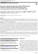 Cover page: Prospective evaluation of the cardiac safety of HER2-targeted therapies in patients with HER2-positive breast cancer and compromised heart function: the SAFE-HEaRt study.