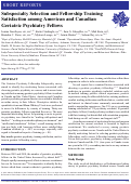 Cover page: Subspecialty Selection and Fellowship Training Satisfaction among American and Canadian Geriatric Psychiatry Fellows.