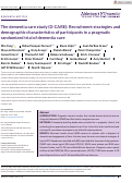 Cover page: The dementia care study (D‐CARE): Recruitment strategies and demographic characteristics of participants in a pragmatic randomized trial of dementia care